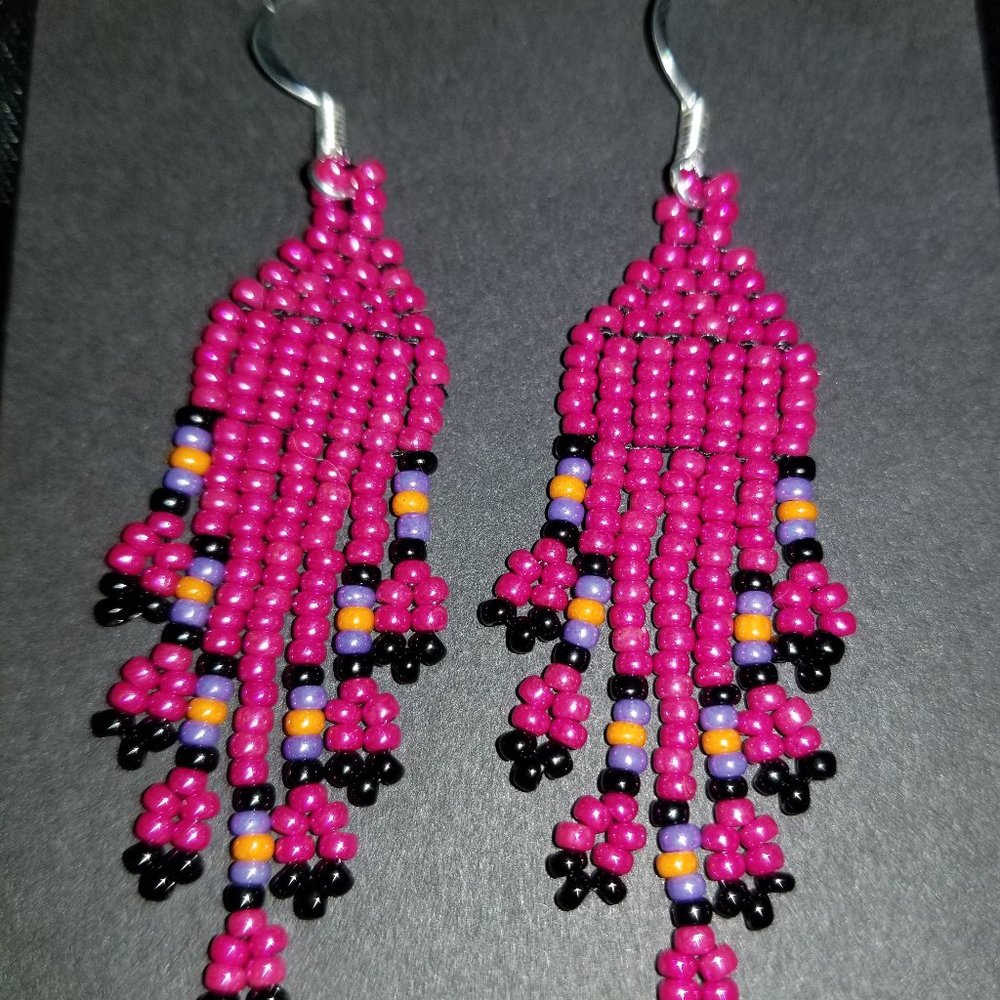 Amazing pink Seed-bead Earrings!